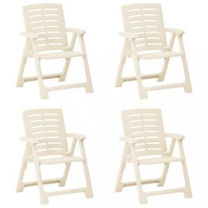Skladacia záhradná stolička 4 ks plast Dekorhome Biela,Skladacia záhradná stolička 4 ks plast Dekorhome Biela