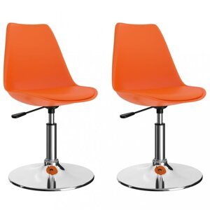Otočná jedálenská stolička 2 ks umelá koža / kov Dekorhome Oranžová,Otočná jedálenská stolička 2 ks umelá koža / kov Dekorhome Oranžová