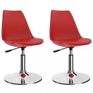 Otočná jedálenská stolička 2 ks umelá koža / kov Dekorhome Červená,Otočná jedálenská stolička 2 ks umelá koža / kov Dekorhome Červená