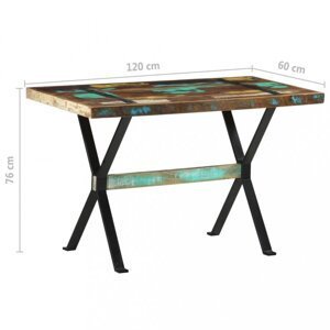 Jedálenský stôl drevo / oceľ Dekorhome 120x60x76 cm,Jedálenský stôl drevo / oceľ Dekorhome 120x60x76 cm