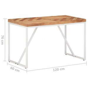 Jedálenský stôl hnedá / biela Dekorhome 120x60x76 cm,Jedálenský stôl hnedá / biela Dekorhome 120x60x76 cm