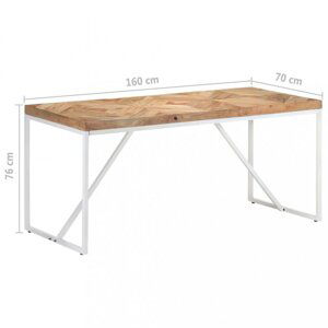 Jedálenský stôl hnedá / biela Dekorhome 160x70x76 cm,Jedálenský stôl hnedá / biela Dekorhome 160x70x76 cm