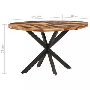 Jedálenský stôl akácie / čierna Dekorhome 140x80x75 cm,Jedálenský stôl akácie / čierna Dekorhome 140x80x75 cm