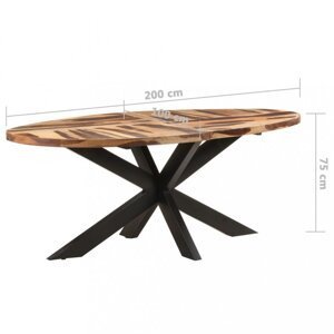 Jedálenský stôl akácie / čierna Dekorhome 200x100x75 cm,Jedálenský stôl akácie / čierna Dekorhome 200x100x75 cm