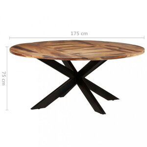 Jedálenský stôl akácie / čierna Dekorhome 175x175x75 cm,Jedálenský stôl akácie / čierna Dekorhome 175x175x75 cm