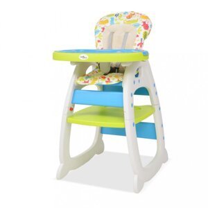 Detská jedálenská stolička 3v1 so stolíkom Dekorhome Modrá / zelená,Detská jedálenská stolička 3v1 so stolíkom Dekorhome Modrá / zelená