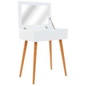 Toaletný stolík so zrkadlom biela / hnedá Dekorhome,Toaletný stolík so zrkadlom biela / hnedá Dekorhome