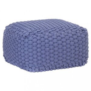 Ručne pletený taburet Dekorhome Modrá,Ručne pletený taburet Dekorhome Modrá