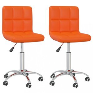 Otočná jedálenská stolička 2 ks umelá koža / chróm Dekorhome Oranžová,Otočná jedálenská stolička 2 ks umelá koža / chróm Dekorhome Oranžová