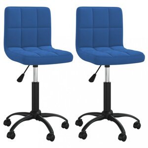 Otočná jedálenská stolička 2 ks zamat / kov Dekorhome Modrá,Otočná jedálenská stolička 2 ks zamat / kov Dekorhome Modrá
