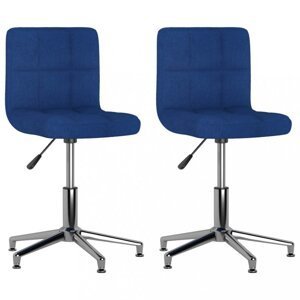 Otočná jedálenská stolička 2 ks kov / látka Dekorhome Modrá,Otočná jedálenská stolička 2 ks kov / látka Dekorhome Modrá