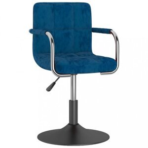 Otočná stolička kov / zamat Dekorhome Modrá,Otočná stolička kov / zamat Dekorhome Modrá