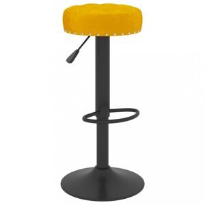 Barová stolička zamat / kov Dekorhome Žltá,Barová stolička zamat / kov Dekorhome Žltá