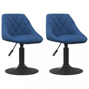 Otočná jedálenská stolička 2 ks zamat / kov Dekorhome Modrá,Otočná jedálenská stolička 2 ks zamat / kov Dekorhome Modrá