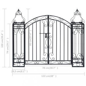 Okrasná záhradná brána kov Dekorhome 100 cm,Okrasná záhradná brána kov Dekorhome 100 cm