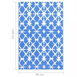 Vonkajší koberec PP modrá / biela Dekorhome 80x150 cm,Vonkajší koberec PP modrá / biela Dekorhome 80x150 cm