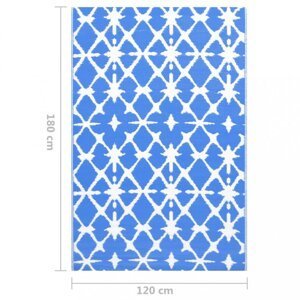 Vonkajší koberec PP modrá / biela Dekorhome 120x180 cm,Vonkajší koberec PP modrá / biela Dekorhome 120x180 cm