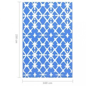 Vonkajší koberec PP modrá / biela Dekorhome 160x230 cm,Vonkajší koberec PP modrá / biela Dekorhome 160x230 cm