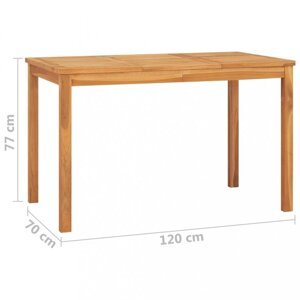 Záhradný jedálenský stôl teak Dekorhome 120x70x77 cm,Záhradný jedálenský stôl teak Dekorhome 120x70x77 cm