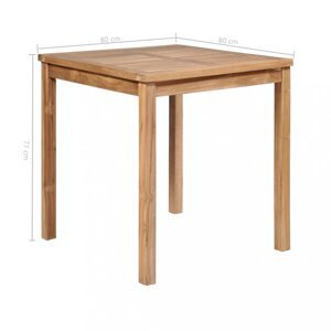 Záhradný jedálenský stôl teak Dekorhome 80x80x77 cm,Záhradný jedálenský stôl teak Dekorhome 80x80x77 cm