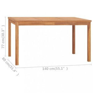 Záhradný jedálenský stôl teak Dekorhome 140x80x77 cm,Záhradný jedálenský stôl teak Dekorhome 140x80x77 cm