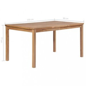 Záhradný jedálenský stôl teak Dekorhome 150x90x77 cm,Záhradný jedálenský stôl teak Dekorhome 150x90x77 cm