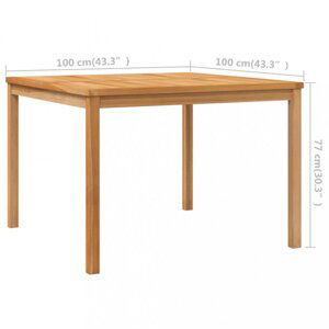 Záhradný jedálenský stôl teak Dekorhome 110x110x77 cm,Záhradný jedálenský stôl teak Dekorhome 110x110x77 cm
