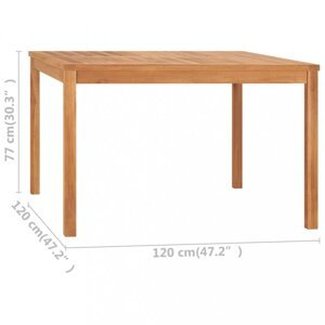 Záhradný jedálenský stôl teak Dekorhome 120x120x77 cm,Záhradný jedálenský stôl teak Dekorhome 120x120x77 cm