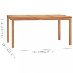 Záhradný jedálenský stôl teak Dekorhome 160x80x77 cm,Záhradný jedálenský stôl teak Dekorhome 160x80x77 cm