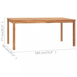 Záhradný jedálenský stôl teak Dekorhome 180x90x77 cm,Záhradný jedálenský stôl teak Dekorhome 180x90x77 cm