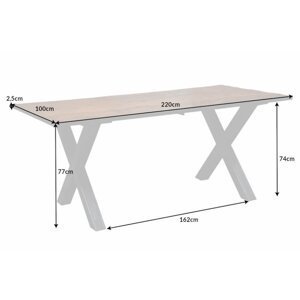 Jedálenský stôl IDAIA X Dekorhome 220x100x77 cm,Jedálenský stôl IDAIA X Dekorhome 220x100x77 cm