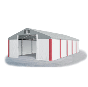 Garážový stan 4x6x2m strecha PVC 560g/m2 boky PVC 500g/m2 konštrukcia ZIMA Biela Šedá Červené,Garážový stan 4x6x2m strecha PVC 560g/m2 boky PVC 500g/m