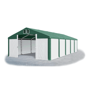 Garážový stan 4x8x2m strecha PVC 560g/m2 boky PVC 500g/m2 konštrukcia ZIMA Biela Zelená Zelené,Garážový stan 4x8x2m strecha PVC 560g/m2 boky PVC 500g/