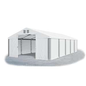 Garážový stan 4x6x2m strecha PVC 560g/m2 boky PVC 500g/m2 konštrukcia ZIMA PLUS Biela Biela Šedé,Garážový stan 4x6x2m strecha PVC 560g/m2 boky PVC 500