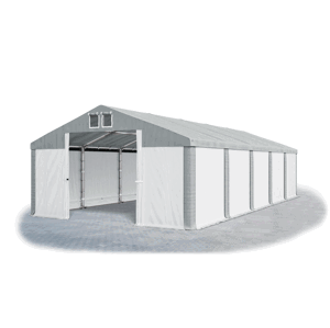 Garážový stan 6x12x4m strecha PVC 560g/m2 boky PVC 500g/m2 konštrukcia ZIMA Biela Šedá Šedé,Garážový stan 6x12x4m strecha PVC 560g/m2 boky PVC 500g/m2