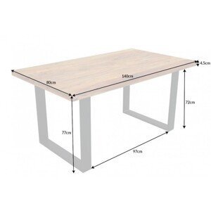 Jedálenský stôl THOR II Dekorhome 140x80x77 cm,Jedálenský stôl THOR II Dekorhome 140x80x77 cm