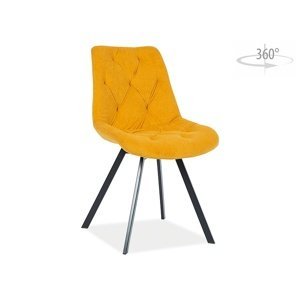Otočná jedálenská stolička VALENTE Žltá,Otočná jedálenská stolička VALENTE Žltá