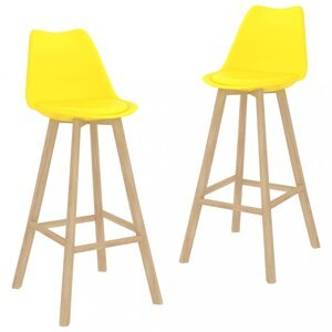 Barová stolička 2 ks Dekorhome Žltá,Barová stolička 2 ks Dekorhome Žltá