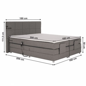Elektrická polohovacia boxspringová posteľ ISLA 160 x 200 cm,Elektrická polohovacia boxspringová posteľ ISLA 160 x 200 cm