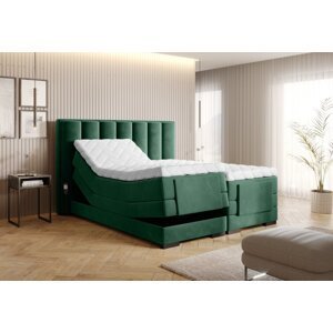 Elektrická polohovacia boxspringová posteľ VERONA 180 Lukso 35 - tmavo zelená,Elektrická polohovacia boxspringová posteľ VERONA 180 Lukso 35 - tmavo z
