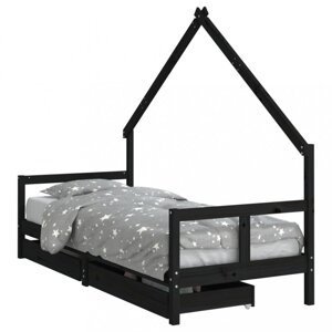 Detská domčeková posteľ so šuplíkmi Dekorhome 80 x 200 cm,Detská domčeková posteľ so šuplíkmi Dekorhome 80 x 200 cm