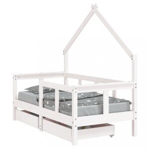 Detská domčeková posteľ so šuplíkmi Dekorhome 70 x 140 cm,Detská domčeková posteľ so šuplíkmi Dekorhome 70 x 140 cm
