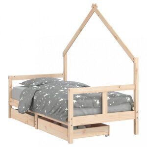 Detská domčeková posteľ so šuplíkmi Dekorhome 80 x 160 cm,Detská domčeková posteľ so šuplíkmi Dekorhome 80 x 160 cm