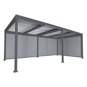 Bioklimatická pergola HWC-L46 3x6 so 3 bočnými stenami Antracit,Bioklimatická pergola HWC-L46 3x6 so 3 bočnými stenami Antracit