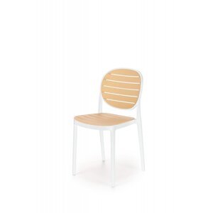 Stohovateľná stolička K529 Biela / prírodná,Stohovateľná stolička K529 Biela / prírodná