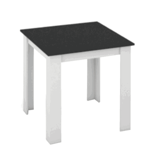 Jedálenský stôl 80x80 KRAZ Čierna / biela,Jedálenský stôl 80x80 KRAZ Čierna / biela