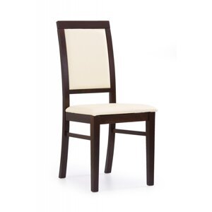 Jedálenská stolička SYLWEK 1 Tmavý orech / krémová (CAYENNE 1112),Jedálenská stolička SYLWEK 1 Tmavý orech / krémová (CAYENNE 1112)