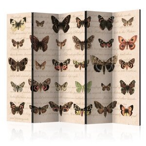 Paraván Retro Style: Butterflies Dekorhome 225x172 cm (5-dielny),Paraván Retro Style: Butterflies Dekorhome 225x172 cm (5-dielny)