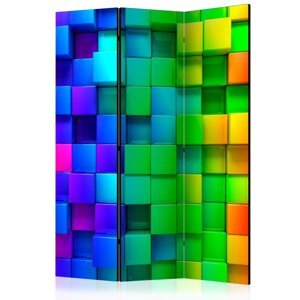 Paraván Colourful Cubes Dekorhome 135x172 cm (3-dielny),Paraván Colourful Cubes Dekorhome 135x172 cm (3-dielny)