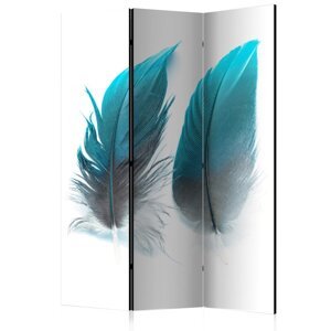 Paraván Blue Feathers Dekorhome 135x172 cm (3-dielny),Paraván Blue Feathers Dekorhome 135x172 cm (3-dielny)